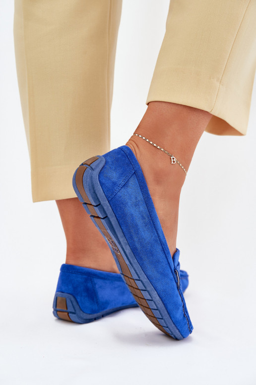 Mocasines de ante elegantes azul cobalto Lenvie