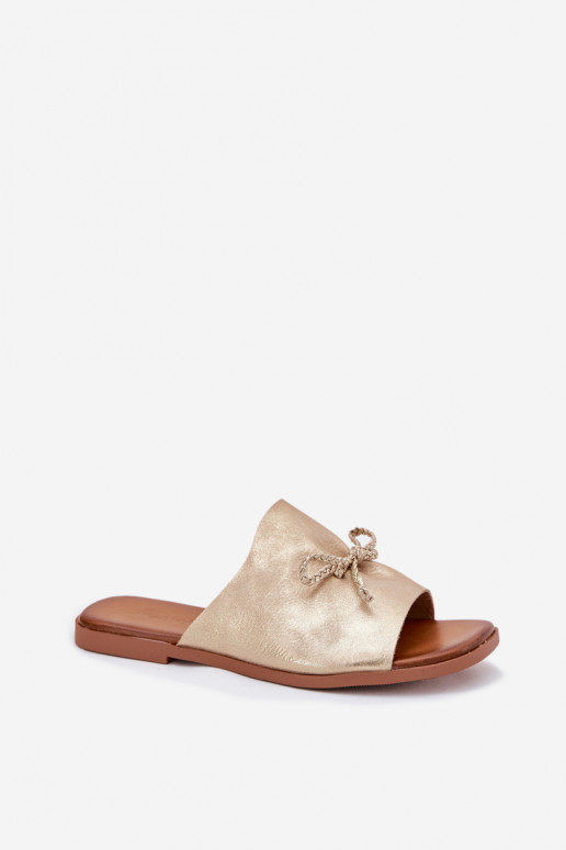 zapatillas de mujer con tacones anchos Con decoraciones ENiązaniem color dorado Norela