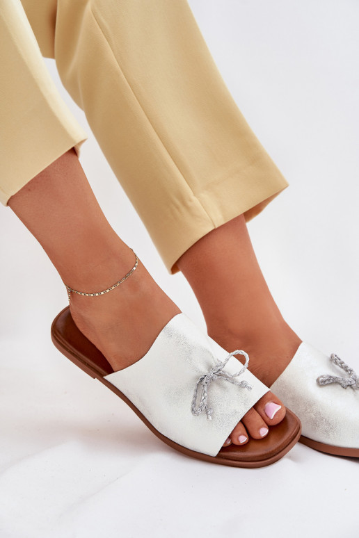 zapatillas de mujer con tacones anchos Con decoraciones ENiązaniem color plata Norela