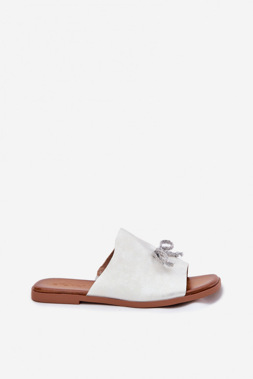 zapatillas de mujer con tacones anchos Con decoraciones ENiązaniem color plata Norela