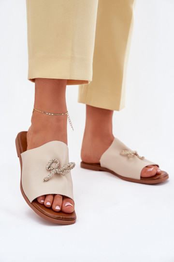 Zapatillas de mujer con tacones anchos y atado elegante Norela color arena