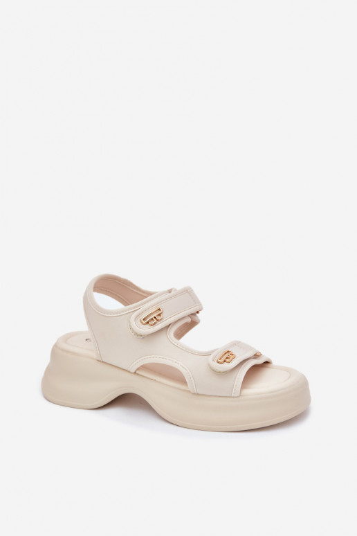 Sandalias de mujer Ze color doradomi Detalami beige Luvira