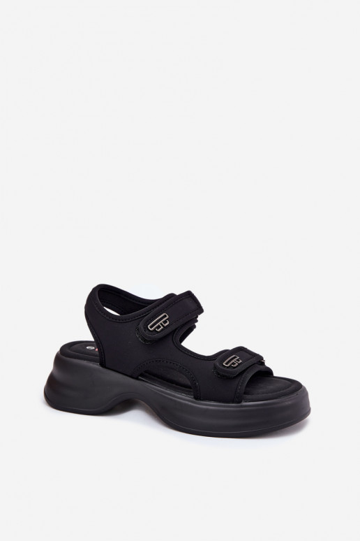 Sandalias de mujer Ze color doradomi Detalami de color negro Luvira