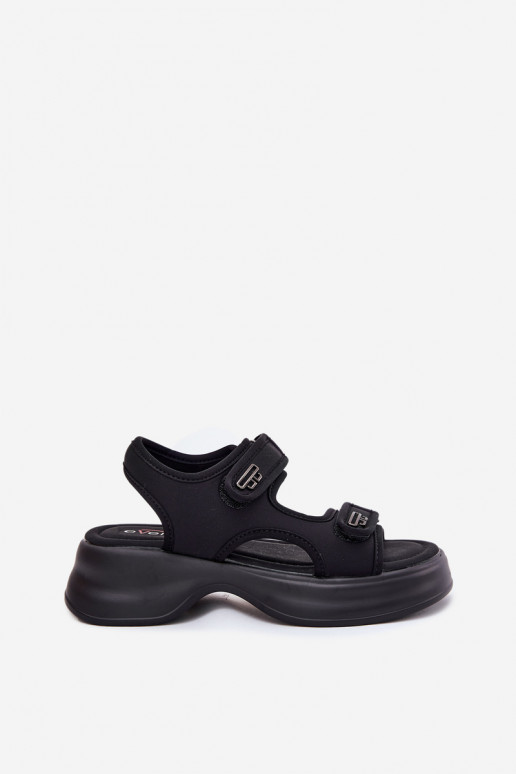 Sandalias de mujer Ze color doradomi Detalami de color negro Luvira