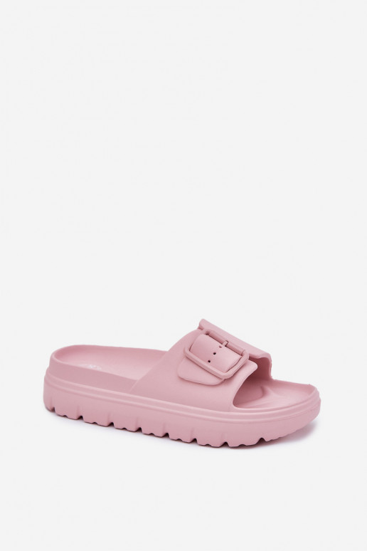 zapatillas de mujer Zapatillas ligeras con una plataforma con hebillas color rosa Viasara