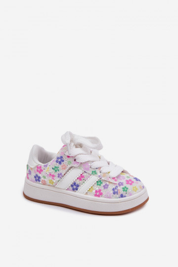 Zapatos deportivos brillantes Infantil en flores el color blanco Tessina 2