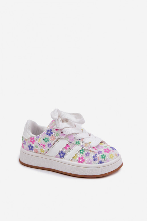 Zapatos deportivos brillantes Infantil en flores el color blanco Tessina
