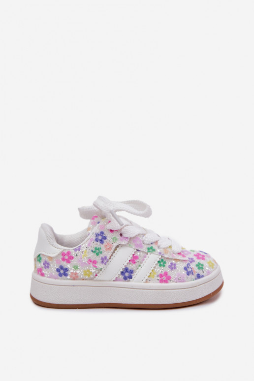 Zapatos deportivos brillantes Infantil en flores el color blanco Tessina