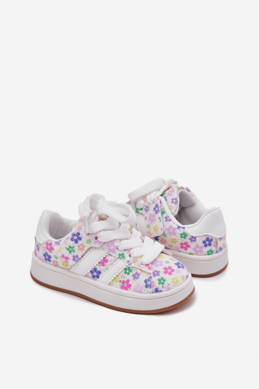 Zapatos deportivos brillantes Infantil en flores el color blanco Tessina