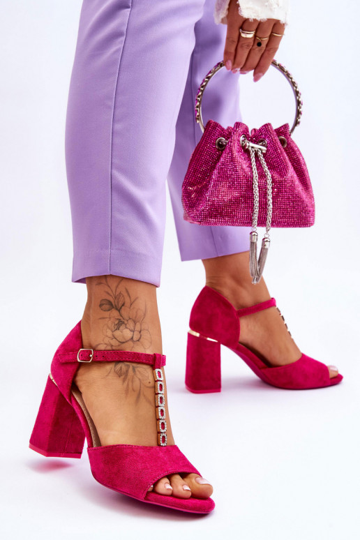 Tacones elegantes de ante con ojos centelleantes color rosa Aniya Tacones elegantes de ante con ojos centelleantes color rosa Aniya