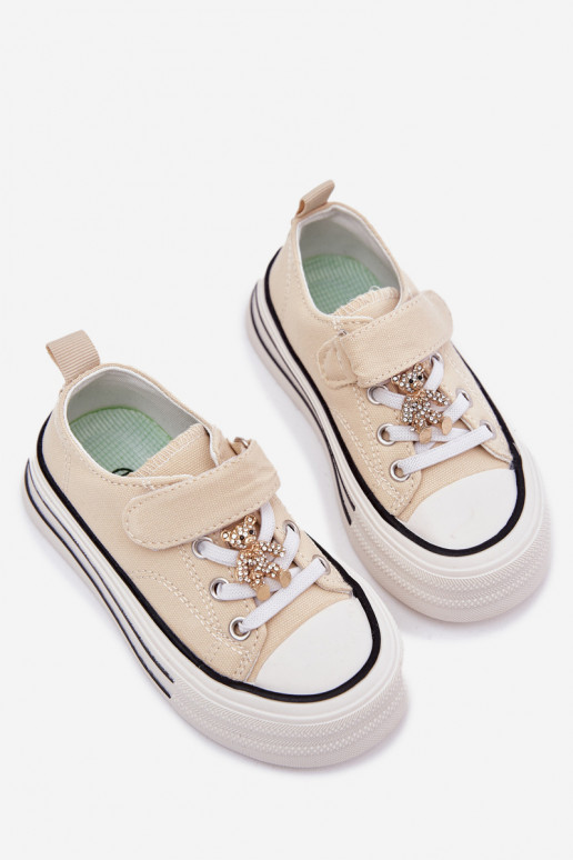 Infantil zapatos casuales Ze Złotą Przypinką osos de peluche beige Solena