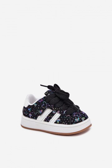 zapatillas Zapatillas modelo zapatos. Infantil con corazones de color negro Mirelle 2