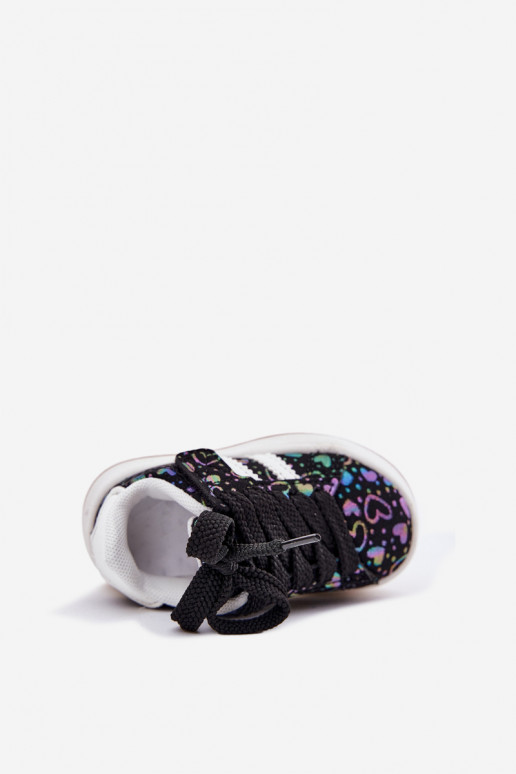 zapatillas Zapatillas modelo zapatos. Infantil con corazones de color negro Mirelle