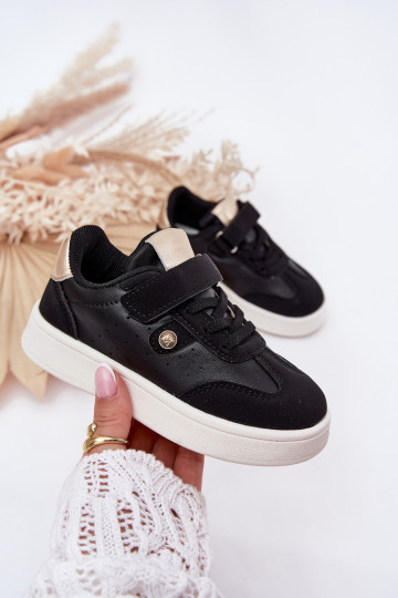 zapatillas Zapatillas modelo zapatos. Infantil con sujetadores adhesivos de color negro Zarina