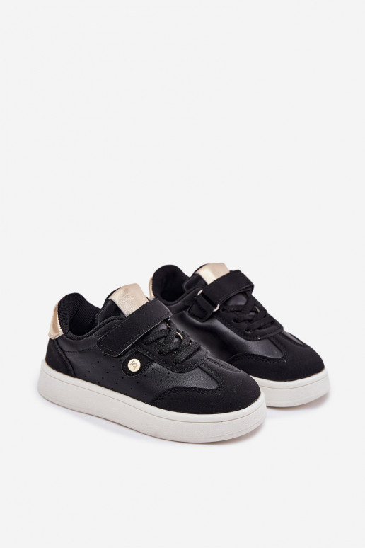 zapatillas Zapatillas modelo zapatos. Infantil con sujetadores adhesivos de color negro Zarina