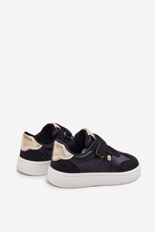 zapatillas Zapatillas modelo zapatos. Infantil con sujetadores adhesivos de color negro Zarina