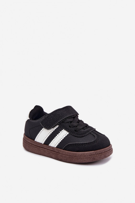 zapatillas Zapatillas modelo zapatos. Infantil con sujetadores adhesivos de color negro Adelina