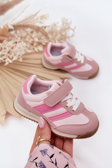zapatillas de deporte para niños zapatillas con sujetadores adhesivos color rosa Viona