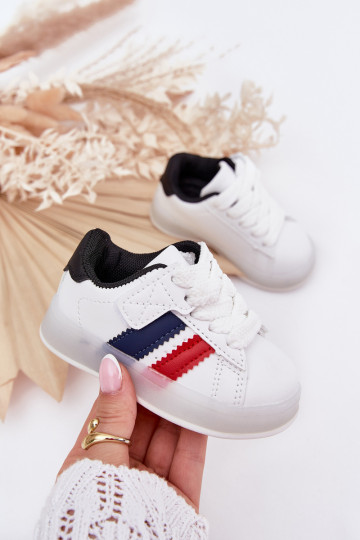 Zapatillas deportivas infantiles modelo "Sneakers" con suela brillante, color blanco-negro "Arielle"