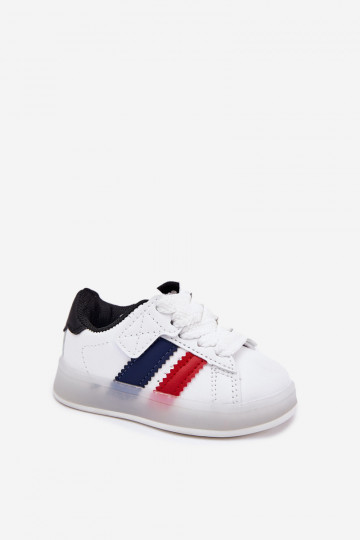 Zapatillas deportivas infantiles modelo "Sneakers" con suela brillante, color blanco-negro "Arielle" 2