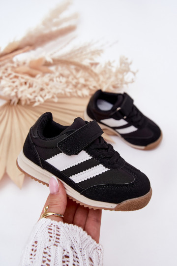 zapatillas de deporte para niños zapatillas con sujetadores adhesivos de color negro Viona