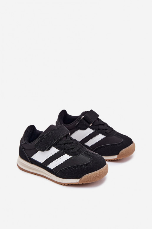 zapatillas de deporte para niños zapatillas con sujetadores adhesivos de color negro Viona