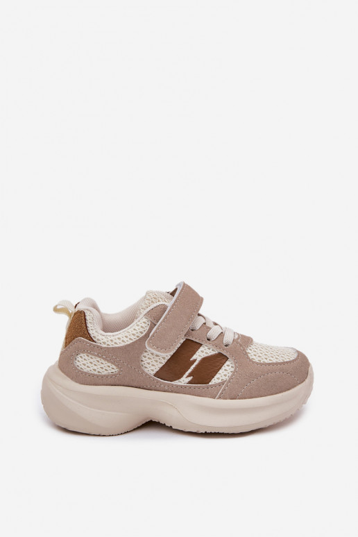 zapatillas Zapatillas modelo zapatos. Infantil con sujetadores adhesivos beige Selinea