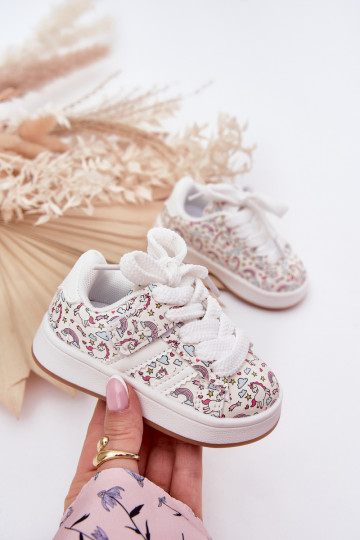 Zapatillas deportivas infantiles con tema de unicornio, color blanco "Ilana"