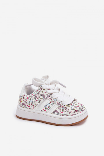 Zapatillas deportivas infantiles con tema de unicornio, color blanco "Ilana" 2