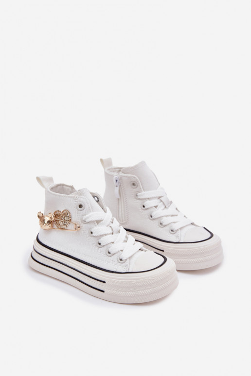 zapatos casuales Infantil Alto con detalles dorados el color blanco Elvena