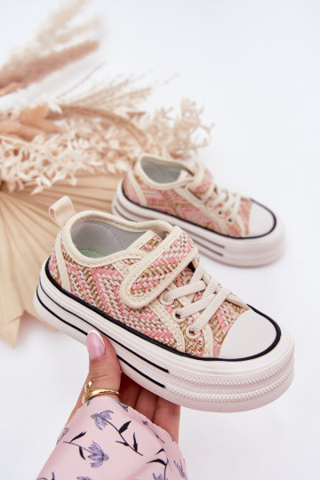 Infantil zapatos casuales con sujetadores adhesivos color rosa Zelina