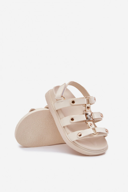 Infantil sandalias Ze color doradom Detalem beige Lunessa