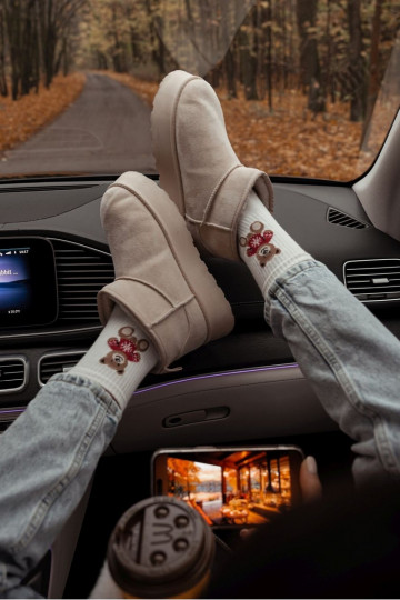 Medias Femenino osos de peluche A SAeterku color marfil