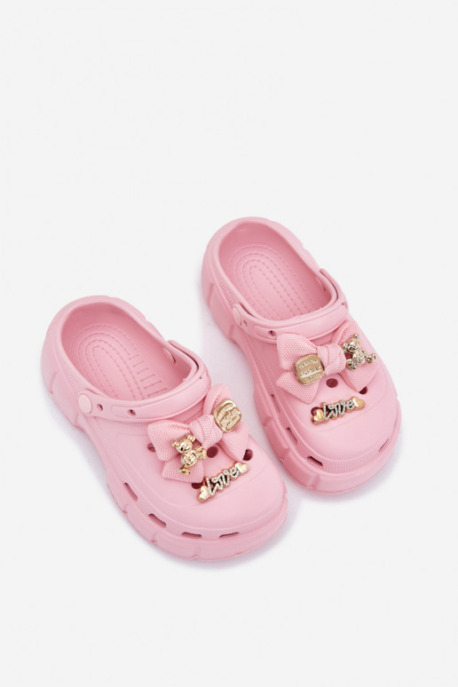 Zapatillas Infantil Infantil Zapatillas ligeras con cintas I Ozdobami color rosa Selvana