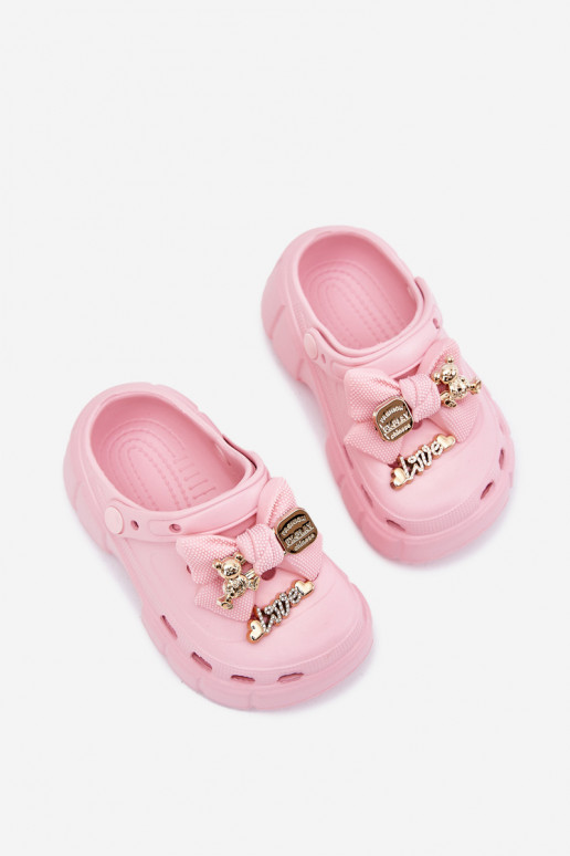 Zapatillas Infantil Infantil Zapatillas ligeras con cintas I Ozdobami color rosa Selvana