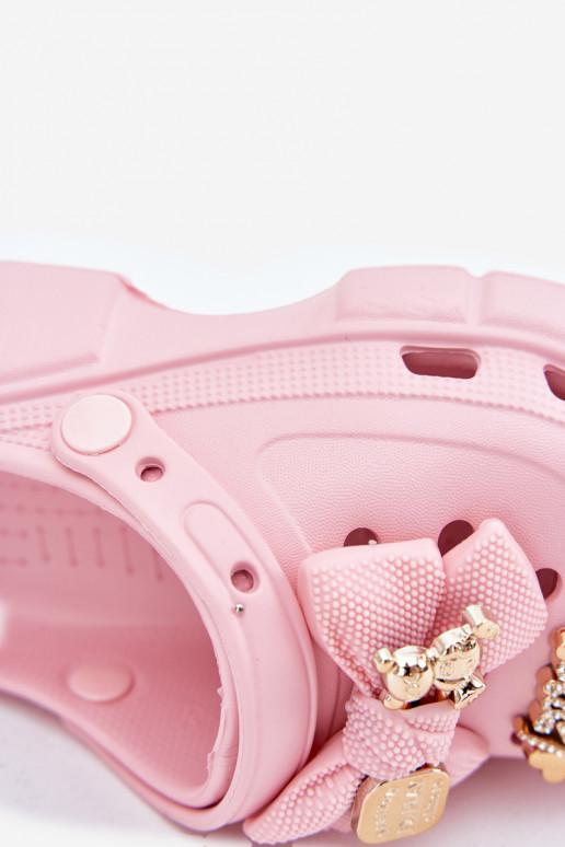 Zapatillas Infantil Infantil Zapatillas ligeras con cintas I Ozdobami color rosa Selvana