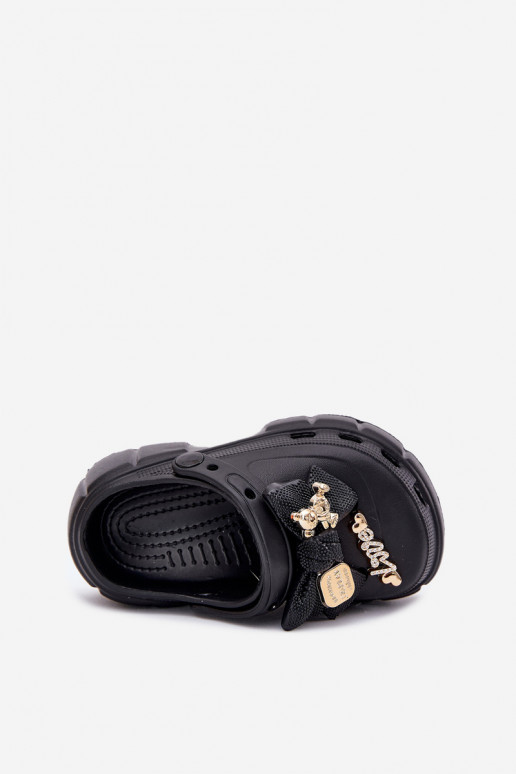 Zapatillas Infantil Infantil Zapatillas ligeras con cintas I Ozdobami de color negro Selvana