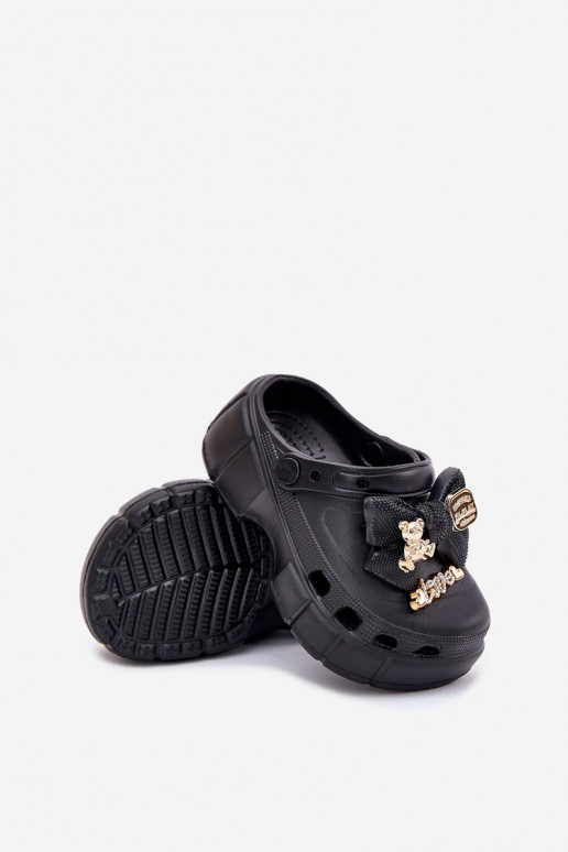 Zapatillas Infantil Infantil Zapatillas ligeras con cintas I Ozdobami de color negro Selvana