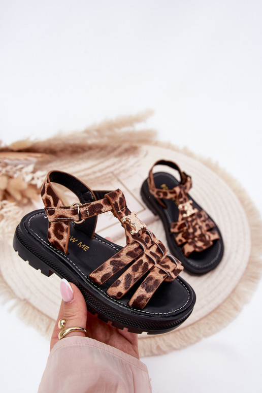 Infantil sandalias Con decoraciones Detalem con estampados de piel de leopardo Serina