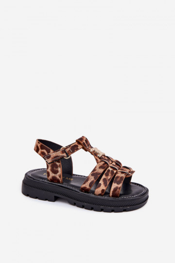 Sandalias para niños con detalles decorativos y estampado de leopardo 2