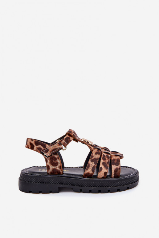 Infantil sandalias Con decoraciones Detalem con estampados de piel de leopardo Serina