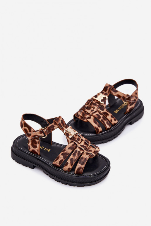 Infantil sandalias Con decoraciones Detalem con estampados de piel de leopardo Serina