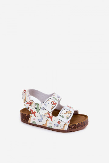 Sandalias para niños con suela de corcho, hebillas y dinosaurios en varios colores 2