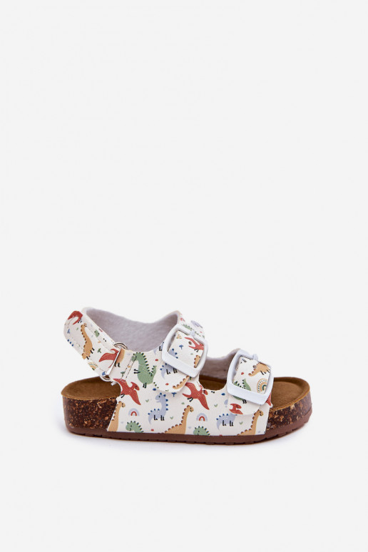 sandalias para niños Sobre suela de corcho con hebillas dinosaurios Colores diferentes Thessa