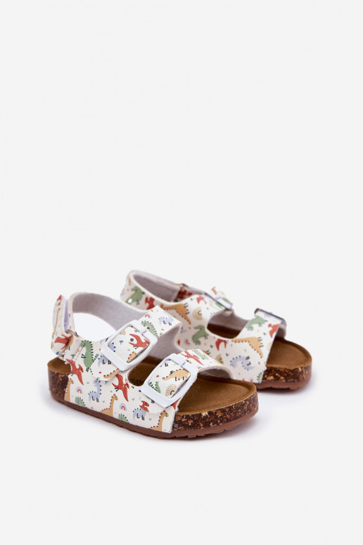 sandalias para niños Sobre suela de corcho con hebillas dinosaurios Colores diferentes Thessa