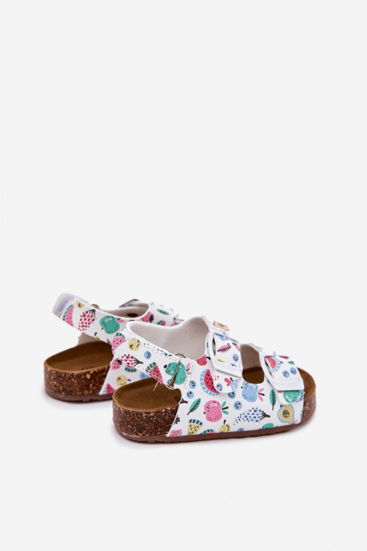 sandalias para niños Sobre suela de corcho con hebillas OAoce el color blanco Thessa