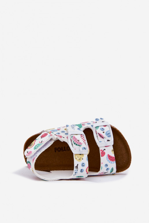 sandalias para niños Sobre suela de corcho con hebillas OAoce el color blanco Thessa