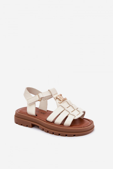 Sandalias para niños con detalles decorativos en color arena 2