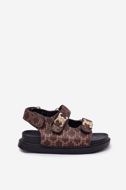 sandalias para niños con sujetadores adhesivos Ze color doradomi Detalami color marrón Cavina sandalias para niños con sujetadores adhesivos Ze color doradomi Detalami color marrón Cavina