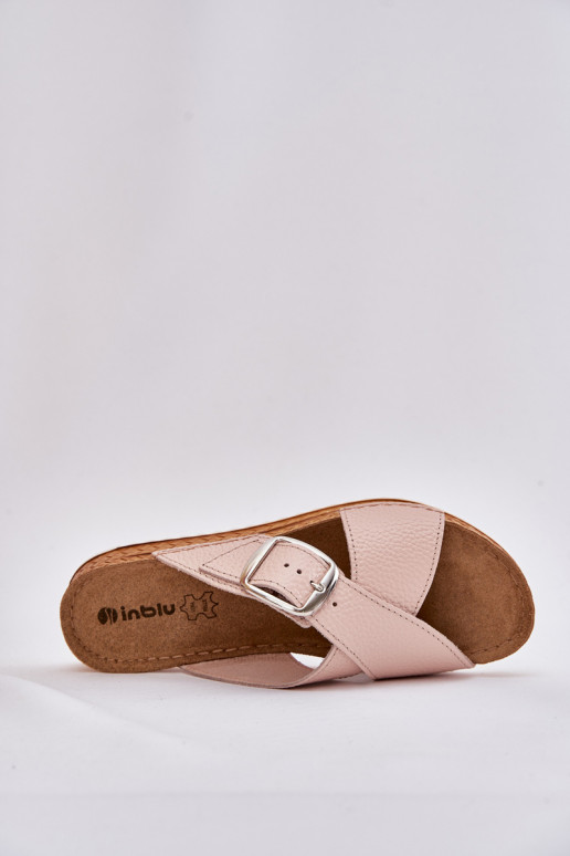 Zapatillas de cuero Femenino con hebillas Inblu VO0004GU color rosa